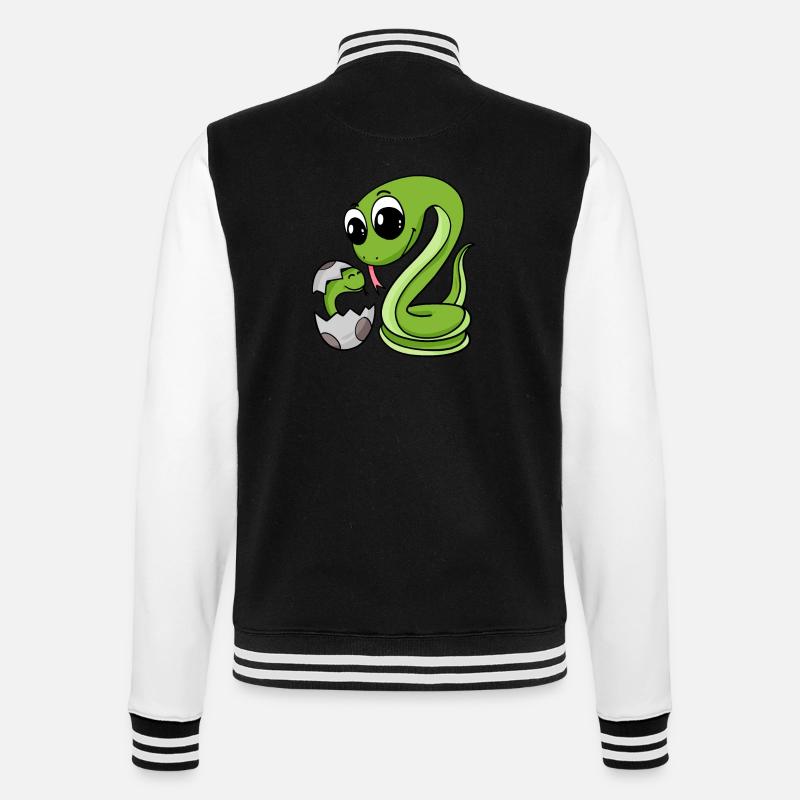 Serpent avec bébé serpent - Veste Teddy - noir/blanc