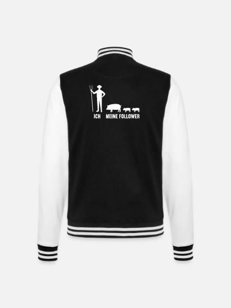 Ich und meine Follower Landwirt Schwein Schweine - College-Sweatjacke - Schwarz/Weiß