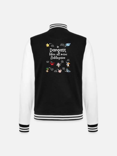 Meine Lieblingstiere in Dangast - College-Sweatjacke - Schwarz/Weiß