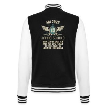 Abitur Gymnasium Damen und Herren Abi 2022 - College-Sweatjacke - Schwarz/Weiß - Hinten - Marisol (170cm)