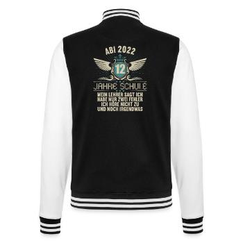 Abitur Gymnasium Damen und Herren Abi 2022 - College-Sweatjacke - Schwarz/Weiß - Hinten - Marisol (170cm)