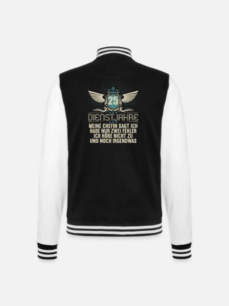25 Jahre im Dienst 25 Jähriges Dienstjubiläum - College-Sweatjacke - Schwarz/Weiß