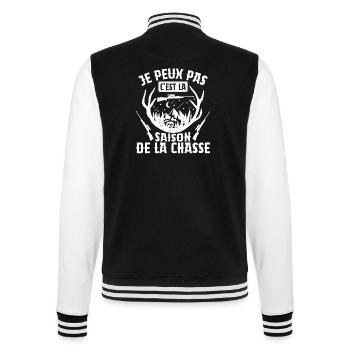 Je Peux Pas C'est La Saison De La Chasse Chasser - Veste Teddy - noir/blanc - Dos - Marisol (170cm)