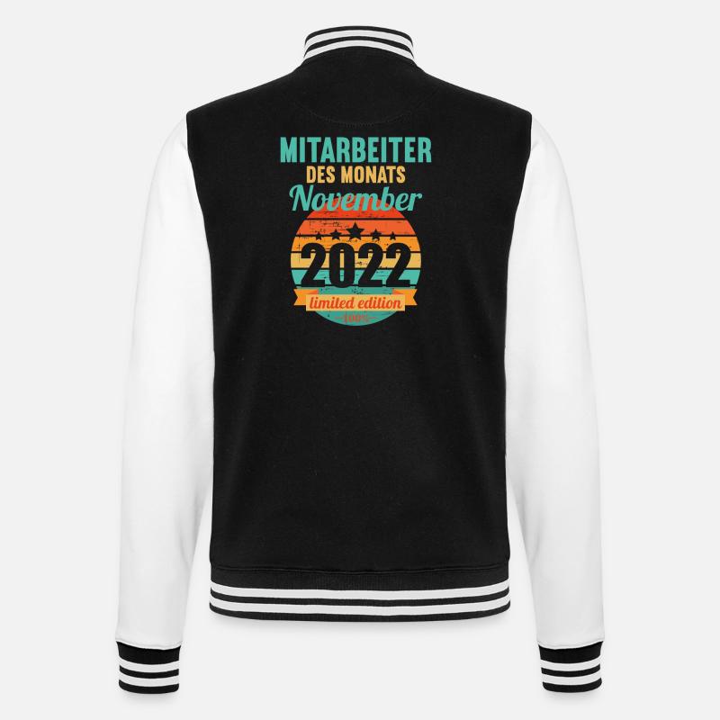Mitarbeiter des Monats November 2022 - College-Sweatjacke - Schwarz/Weiß