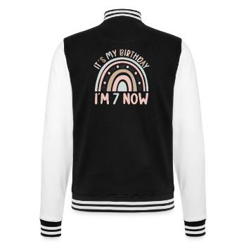 7 years Rainbow Rainbow 7th birthday - College Sweat Jacket - black/white - Back - Marisol (170cm)