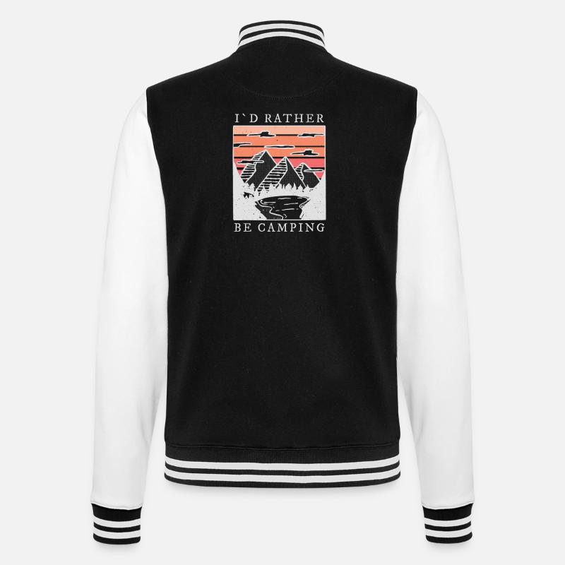 Camping Berge Spruch - College-Sweatjacke - Schwarz/Weiß