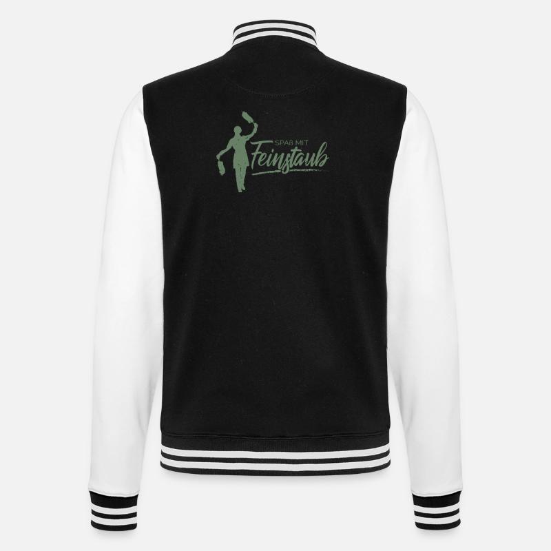 Spaß mit Feinstaub - College-Sweatjacke - Schwarz/Weiß