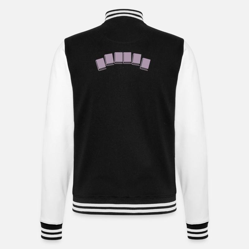Buch Bücher lesen - College-Sweatjacke - Schwarz/Weiß