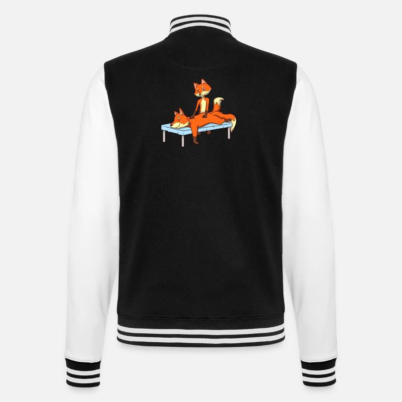Fuchs massiert - Physiotherapie - College-Sweatjacke - Schwarz/Weiß