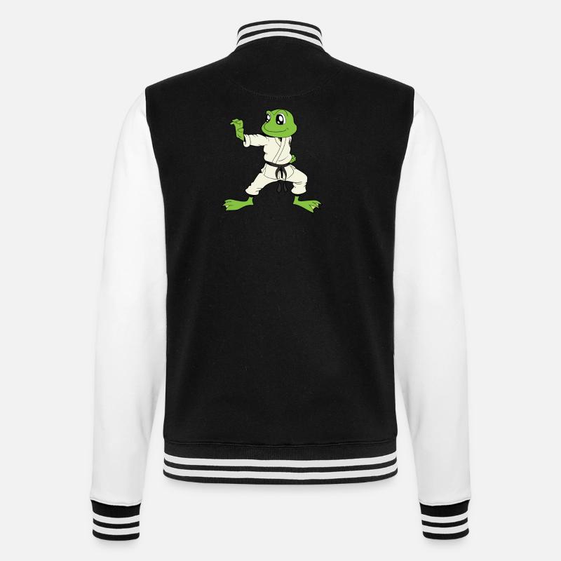 Comic Gecko does karate - College Sweat Jacket - black/white