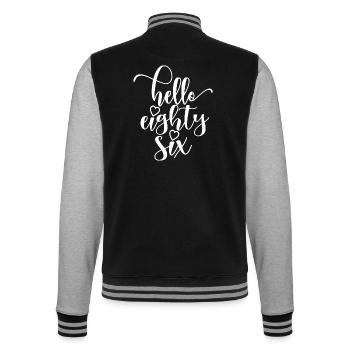 Hallo Sechsundachtzig süßer 86 Jahre alter Geburtstag - College-Sweatjacke - Schwarz/Grau meliert - Hinten - Marisol (170cm)
