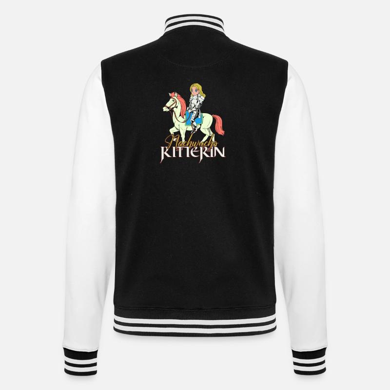 Ritter Mädchen - Nachwuchs Ritterin - College-Sweatjacke - Schwarz/Weiß