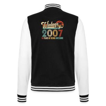Vintage Année 2007 Anniversaire 16 Ans Idée Cadeau - Veste Teddy - noir/blanc - Dos - Marisol (170cm)