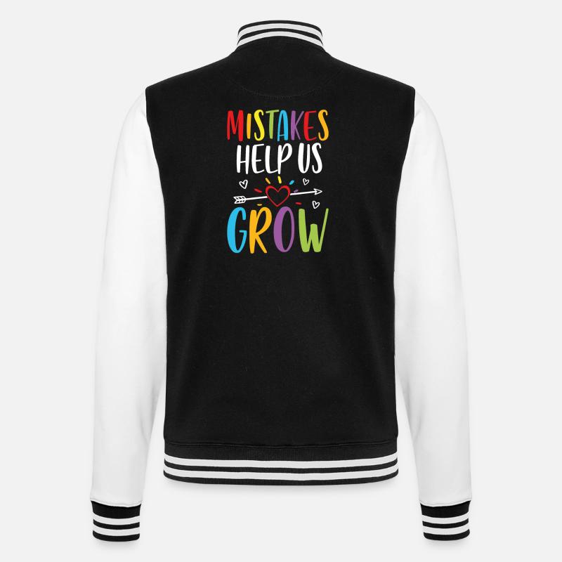 Mistakes help us grow - College Sweat Jacket - black/white