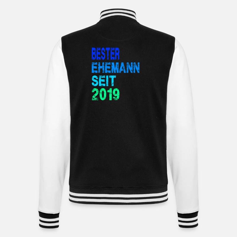 Bester Ehemann seit 2019 - College-Sweatjacke - Schwarz/Weiß