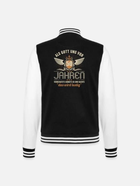 50 Jahre verheiratet wird lustig 50.Hochzeitstag - College-Sweatjacke - Schwarz/Weiß