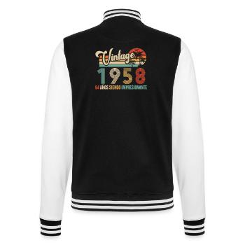 Anniversaire Vintage Idée Cadeau D Anniversaire 64 - Veste Teddy - noir/blanc - Dos - Marisol (170cm)