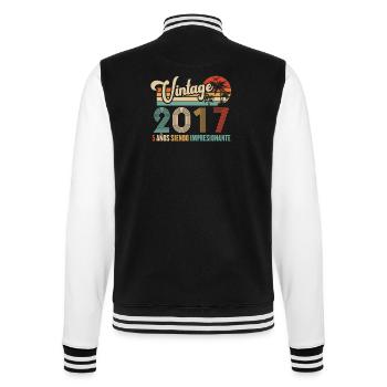 Anniversaire Vintage Idée Cadeau D Anniversaire 5 - Veste Teddy - noir/blanc - Dos - Marisol (170cm)