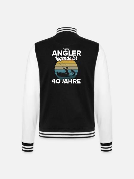 Diese Angler Legende ist 40 Jahre 40 Geburtstag - College-Sweatjacke - Schwarz/Weiß