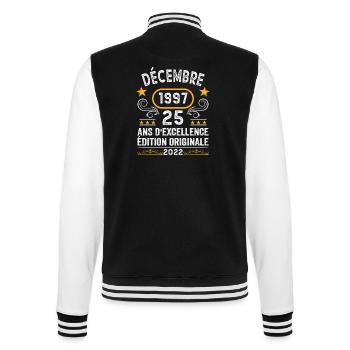 Anniversaire Vintage Idée Cadeau Décembre 1997 25 - Veste Teddy - noir/blanc - Dos - Marisol (170cm)