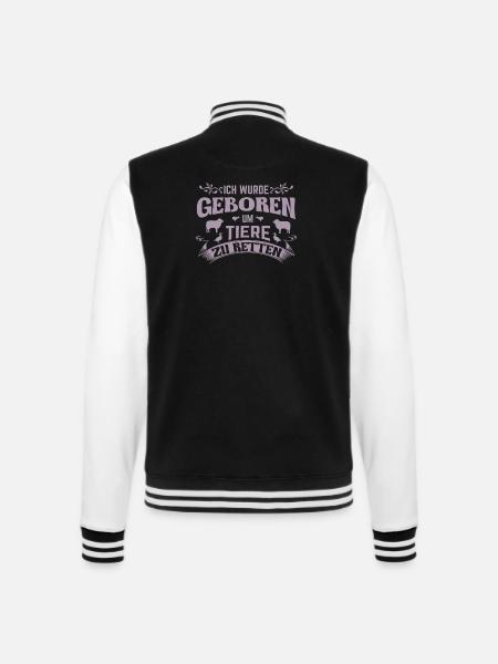 für Tierschützer und Tierfreunde - College-Sweatjacke - Schwarz/Weiß