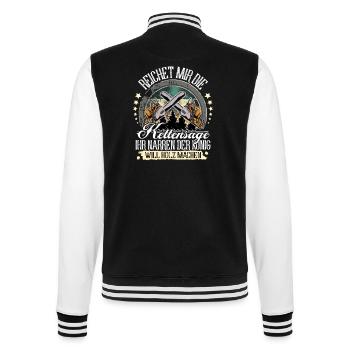 Holzfäller Baumfäller - College-Sweatjacke - Schwarz/Weiß - Hinten - Marisol (170cm)