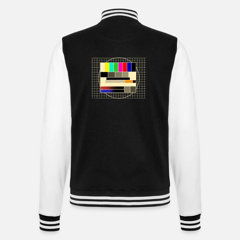 Testbild Sendepause - College-Sweatjacke - Schwarz/Weiß