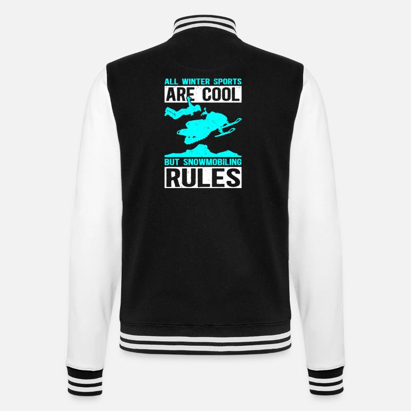 Snowmobile Snowmobile Gift - College Sweat Jacket - black/white