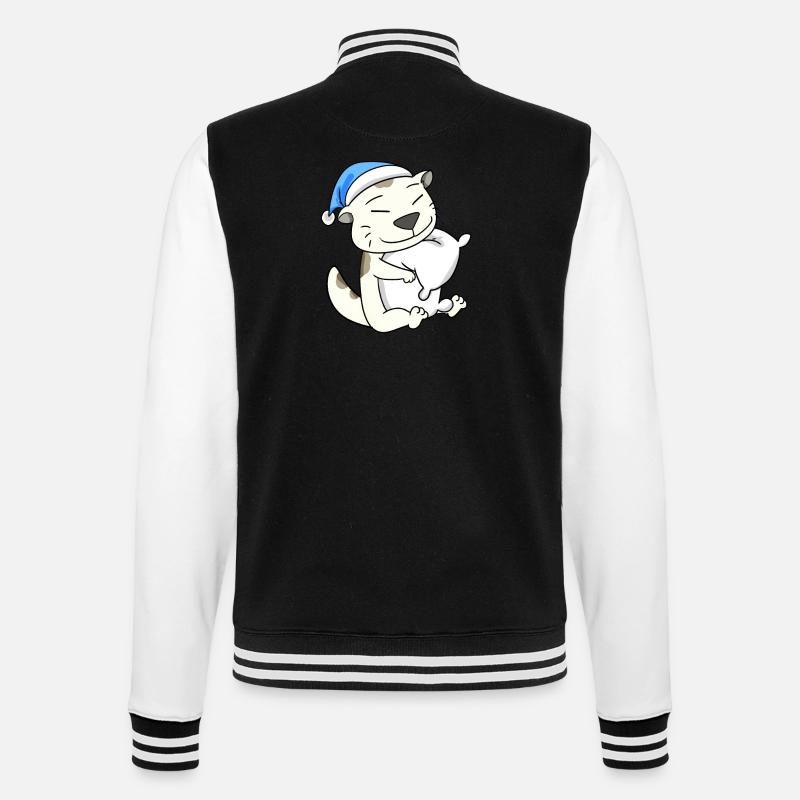 Cat cat breed Devon Rex - College Sweat Jacket - black/white