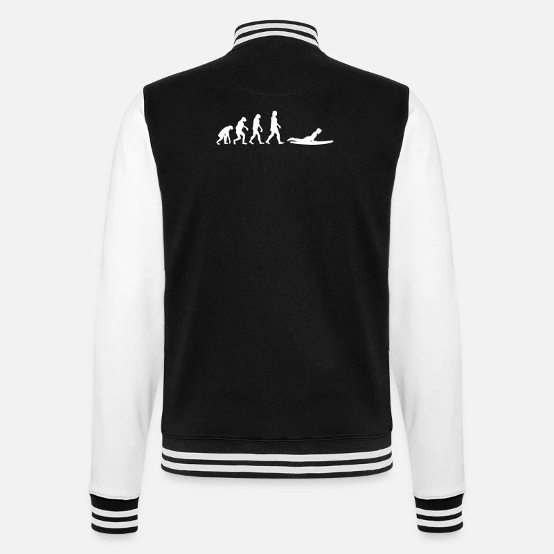 Surfing Evolution - College Sweat Jacket - black/white
