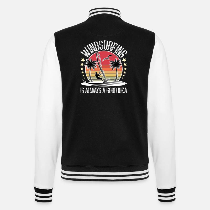 Windsurfing Windsurfer Windsurf - College Sweat Jacket - black/white