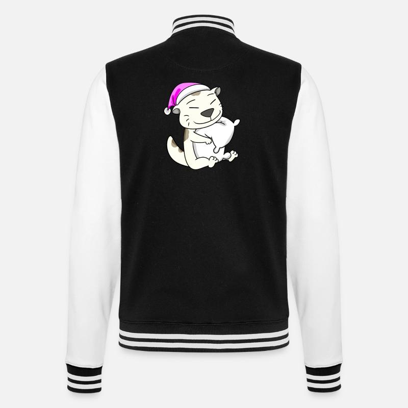 Cat cat breed Devon Rex - College Sweat Jacket - black/white