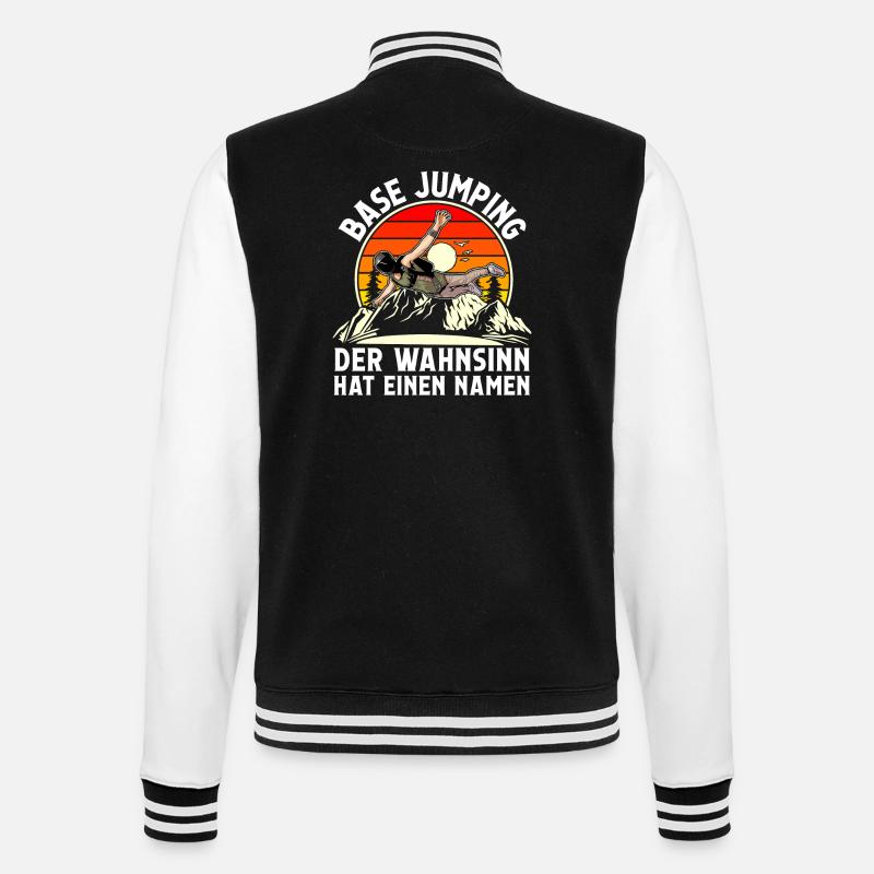 Base Jumping - College-Sweatjacke - Schwarz/Weiß