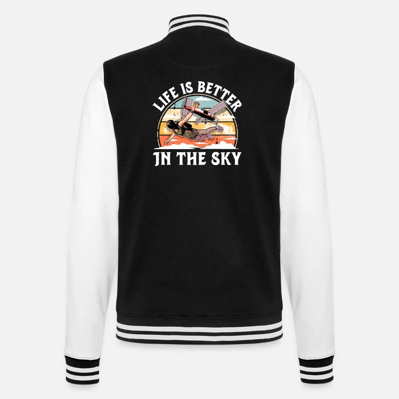 Skydiving Parachutists Parachute - College Sweat Jacket - black/white