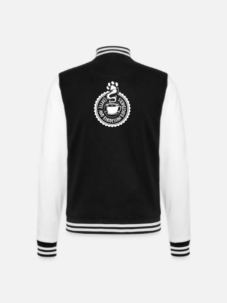 Kaffee und Rhodesian Ridgeback - College-Sweatjacke - Schwarz/Weiß