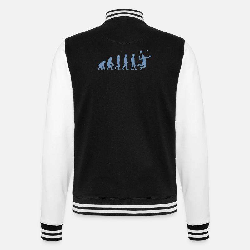 Badminton Evolution Geschenk - College-Sweatjacke - Schwarz/Weiß