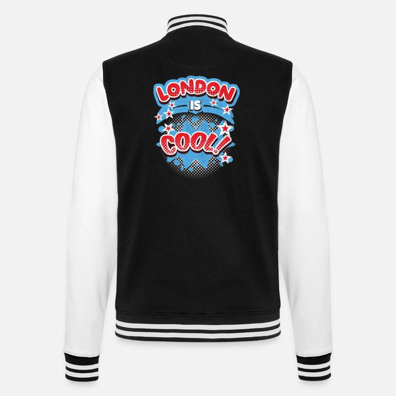 Londres Angleterre, Royaume-Uni Dire Londres-cool - Veste Teddy - noir/blanc