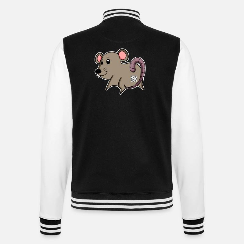 Mouse Ass - Mouse Butt - College Sweat Jacket - black/white