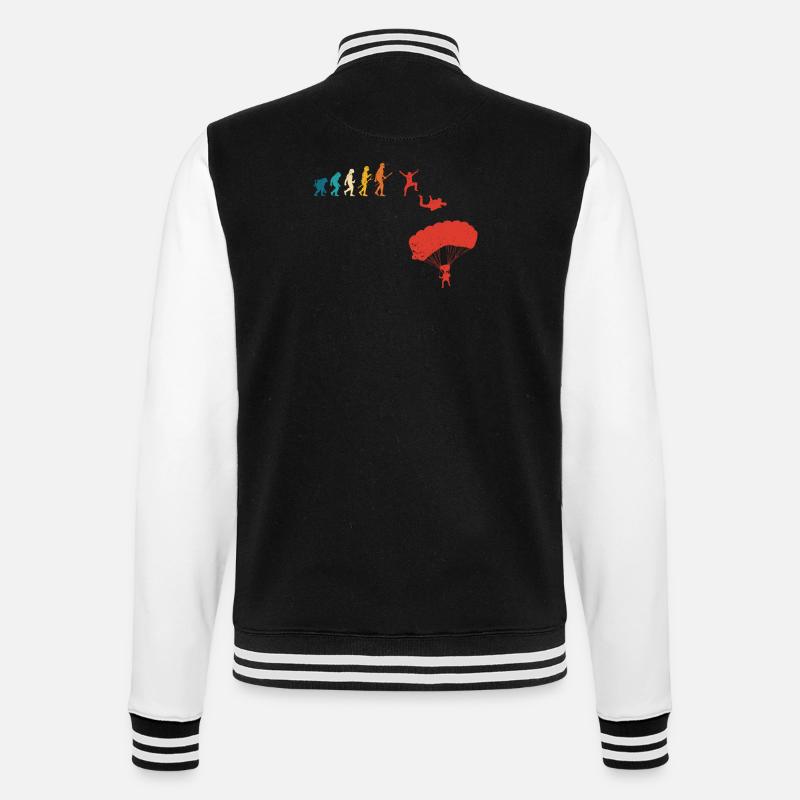 Skydiving Human Evolution - College Sweat Jacket - black/white