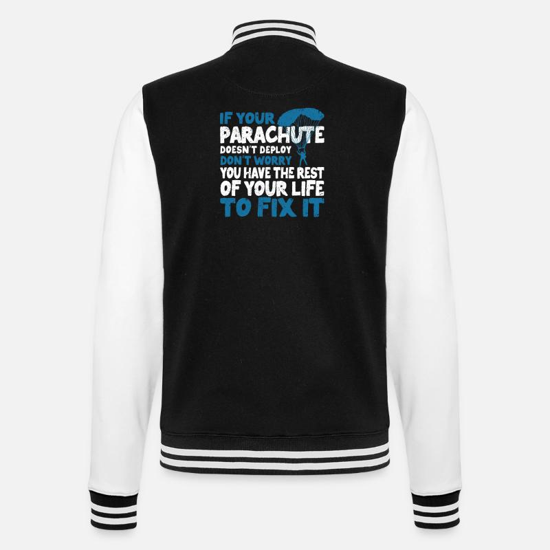 Funny Skydiver Parachutist - College Sweat Jacket - black/white