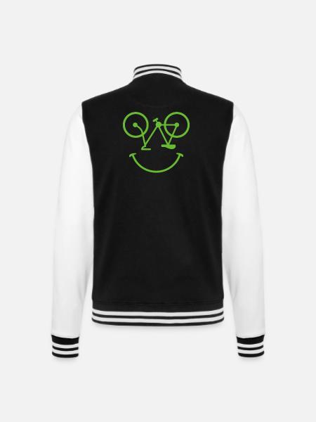 Fahrrad / Bike / Rad - Fahrradfahren - College-Sweatjacke - Schwarz/Weiß
