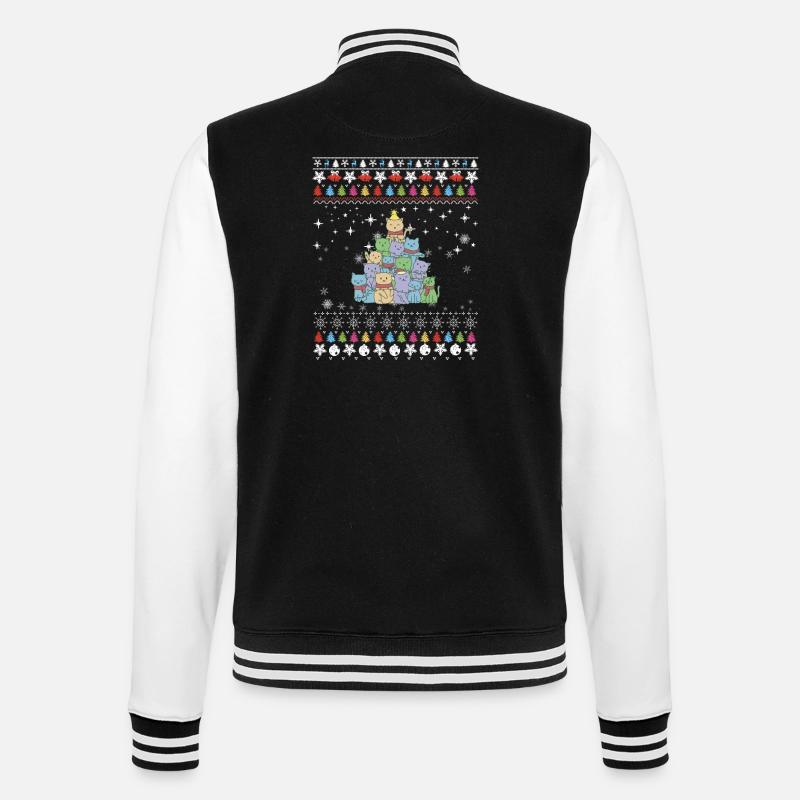 Christmas Cat Tree - College Sweat Jacket - black/white