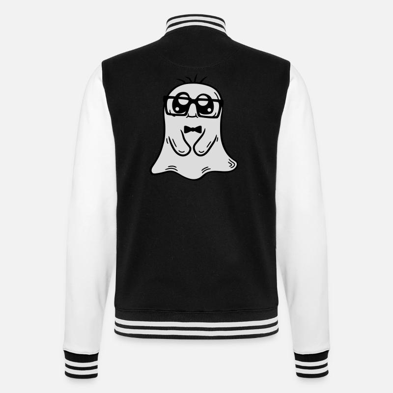 Little Nerd Ghost Comic - College Sweat Jacket - black/white