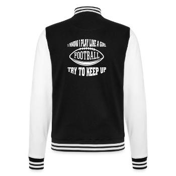 Football Coach Football Fan Woman American Football - College Sweat Jacket - black/white - Back - Marisol (170cm)