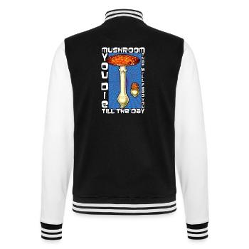 Amanita Muscaria Fliege Agaric Mykologie Psychedelisch - College-Sweatjacke - Schwarz/Weiß - Hinten - Marisol (170cm)