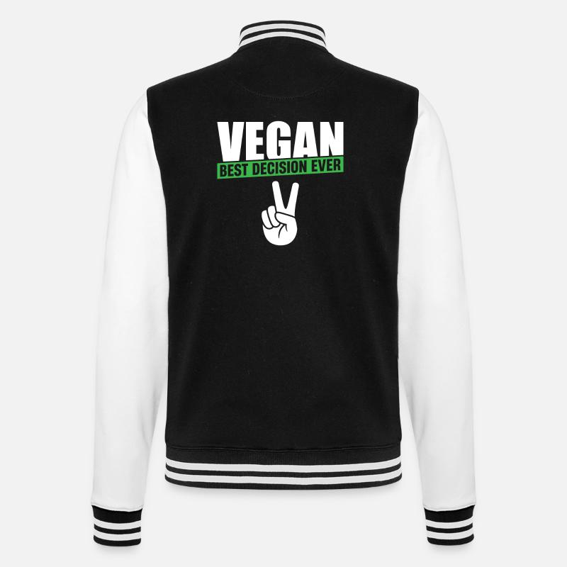 Vegan Best Decision Ever - College Sweat Jacket - black/white