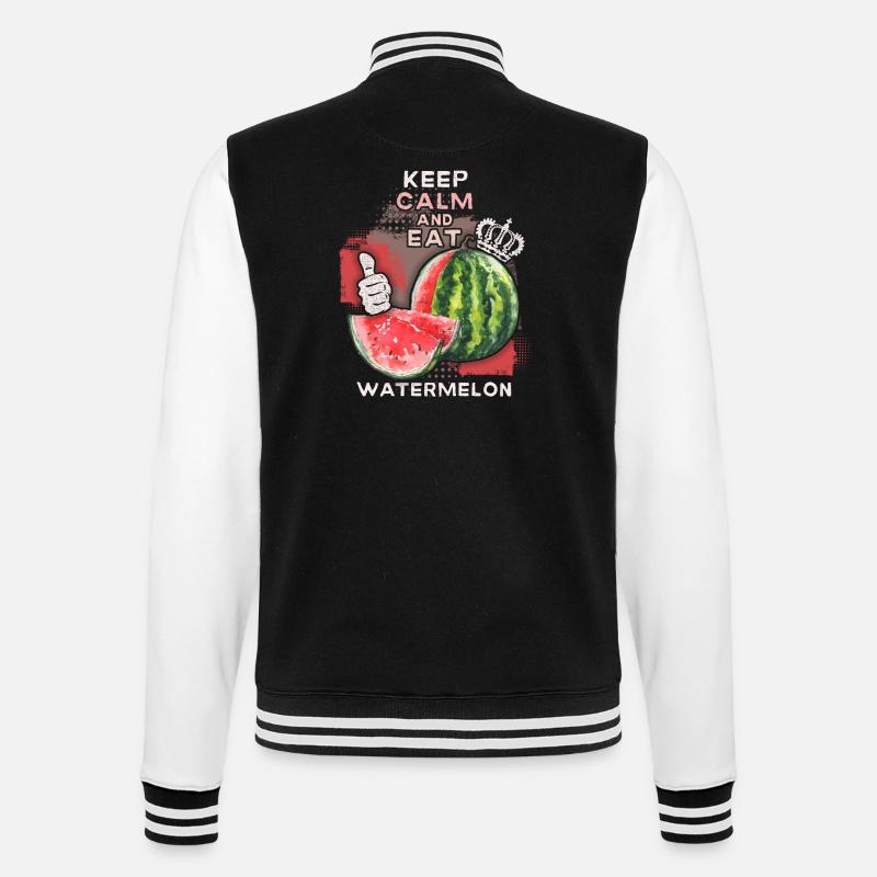 Pastèque drôle de dicton Eat-Watermelon - Veste Teddy - noir/blanc