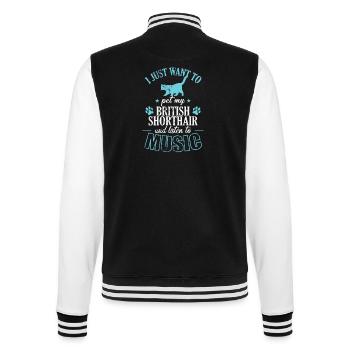 Caresser mon British Shorthair et écouter de la musique - Veste Teddy - noir/blanc - Dos - Marisol (170cm)