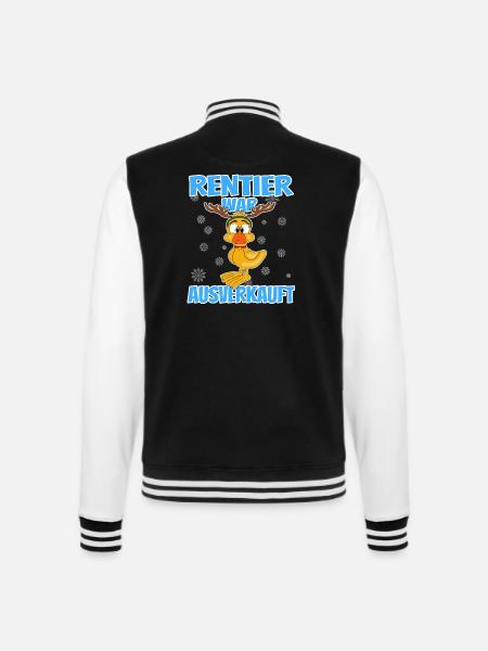 Weihnachten - Rentier war ausverkauft lustige Ente - College-Sweatjacke - Schwarz/Weiß