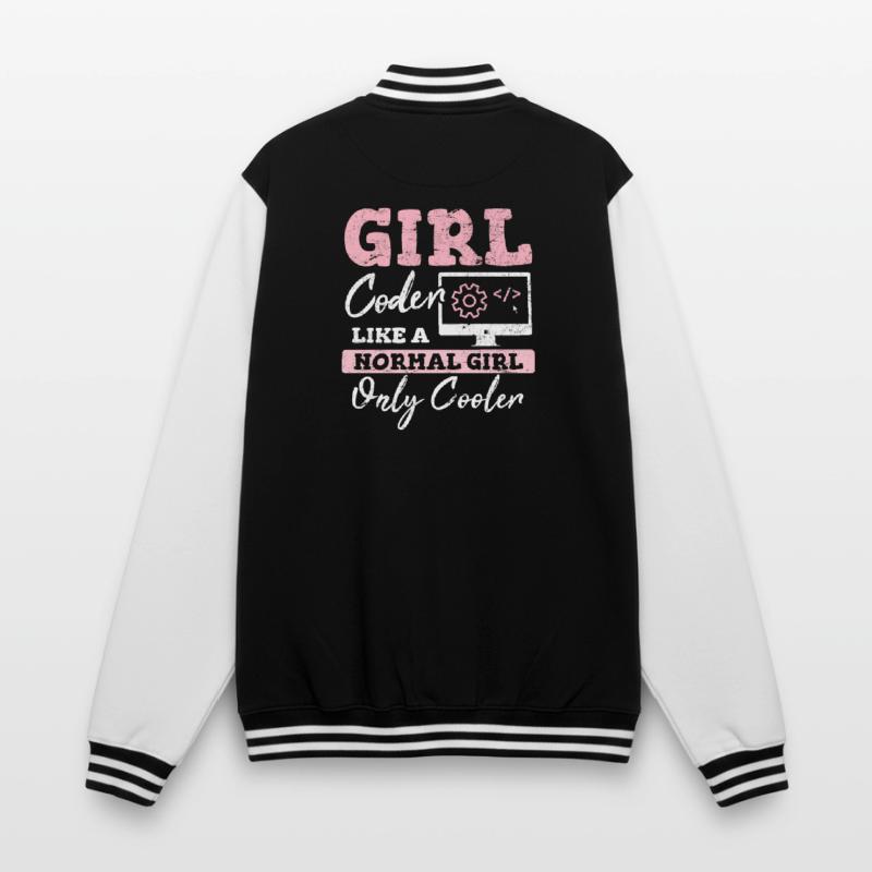 Funny Girl Coder Computer Programming Code Web Dev College Sweat Jacket